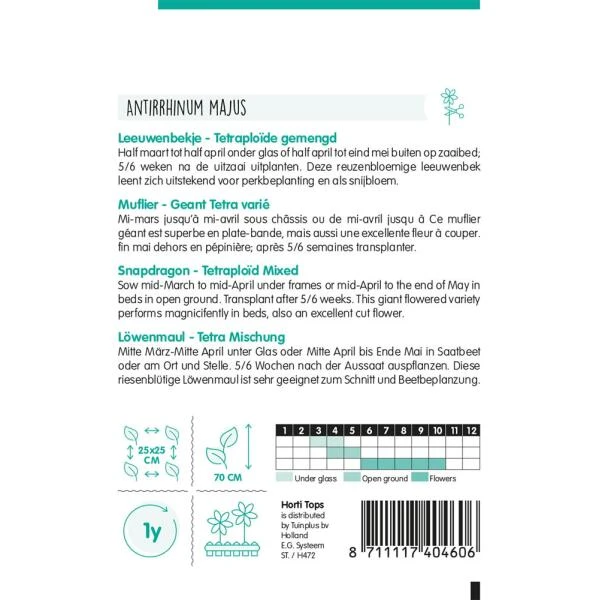 Leeuwenbekje Mix - Antirrhinum Majus Nanum 4 Leeuwenbekje Mix - Antirrhinum Majus Nanum - Afbeelding 2