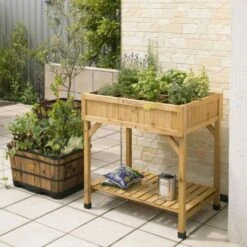 Vegtrug Kruidentafel 58 × 78 × 80 Cm - Naturel -Bloemenzaden Winkel plantentafel kruidentafel 1540759393 1 600