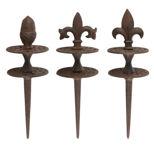 ESSCHERT DESIGN Tuinslanggeleiders Gietijzer - Set Van 3 Stuks 3 ESSCHERT DESIGN Tuinslanggeleiders Gietijzer - Set Van 3 Stuks