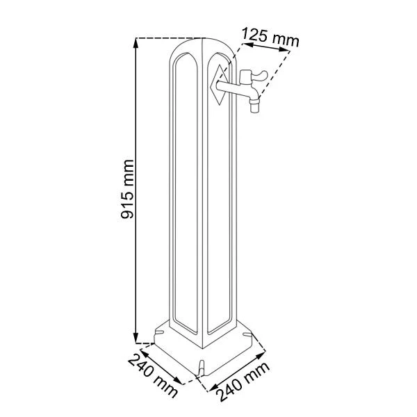 Waterzuil Met Kraan En Aansluiting - Zwart 8 Waterzuil Met Kraan En Aansluiting - Zwart - Afbeelding 6