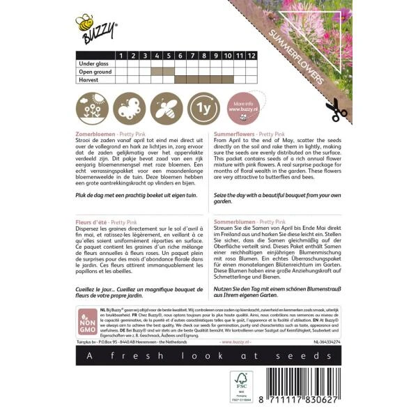 Zomerbloemen Pretty Pink 4 Zomerbloemen Pretty Pink - Afbeelding 2